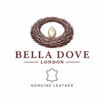 Bella Dove logo with Genuine Leather badge underneath
