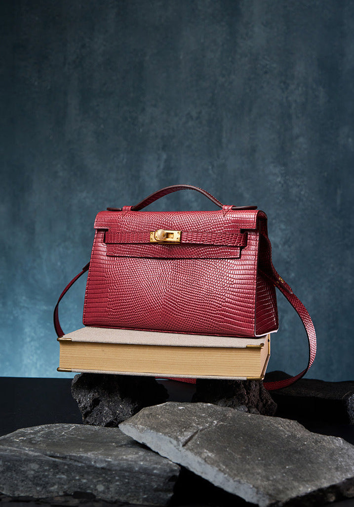 BD Verona Lizard Effect Genuine Leather Bag