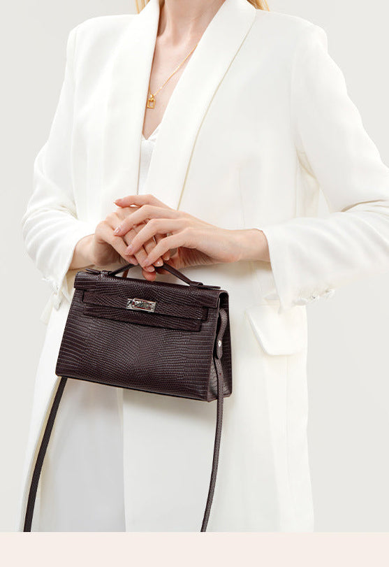 BD Verona Lizard Effect Genuine Leather Bag