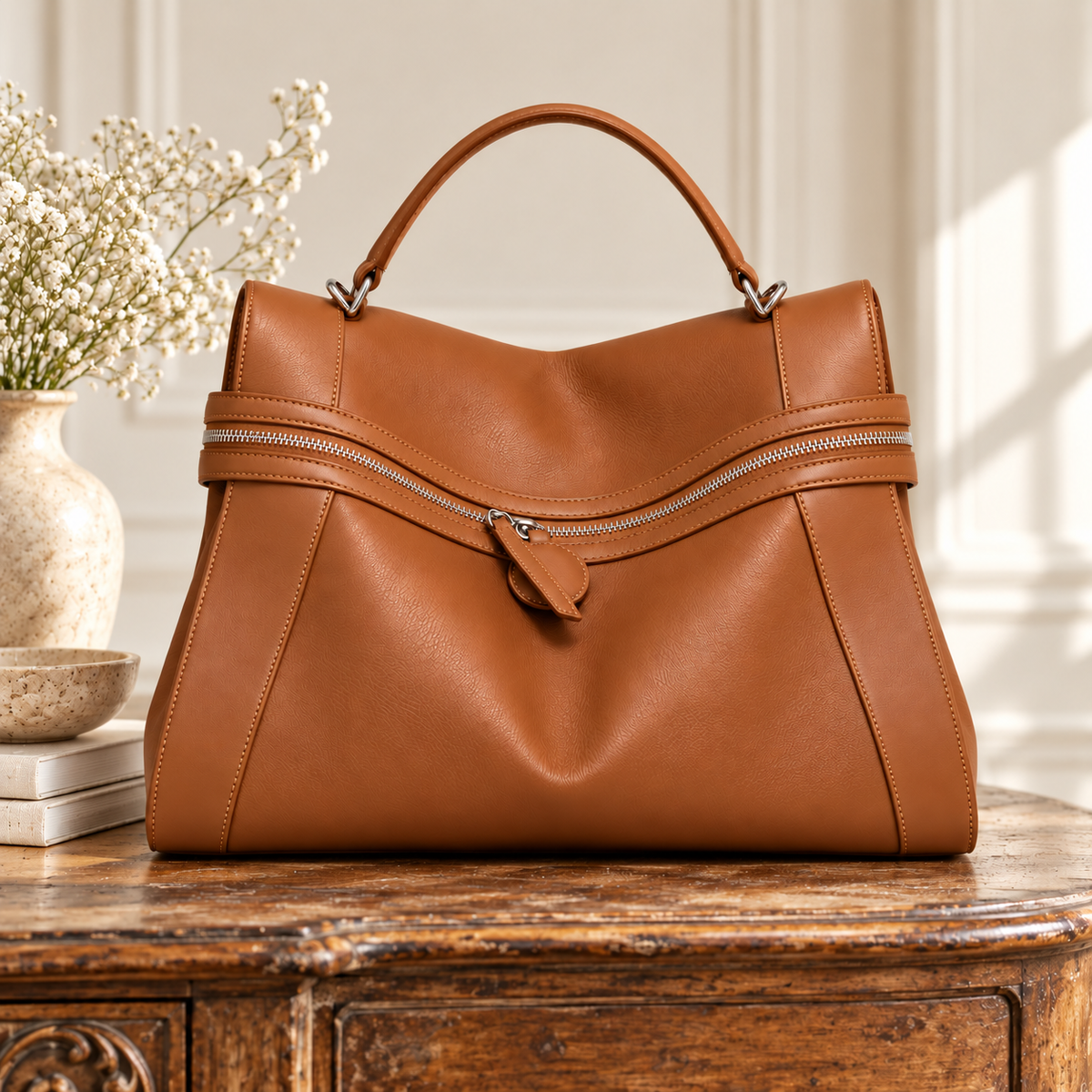 BD Lucca Soft Genuine Leather Tote