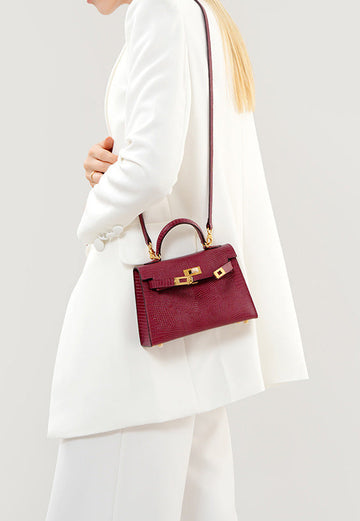 BD Siena Lizard Effect Genuine Leather Bag