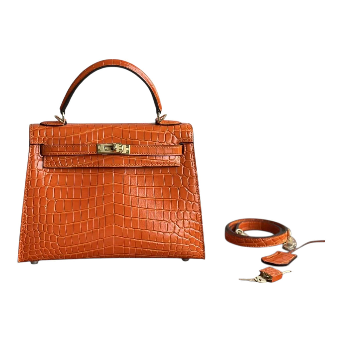 BD Siena Croc Effect Genuine Leather Bag