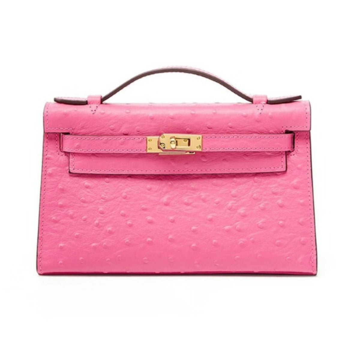 BD Verona Ostrich Effect Genuine Leather Bag