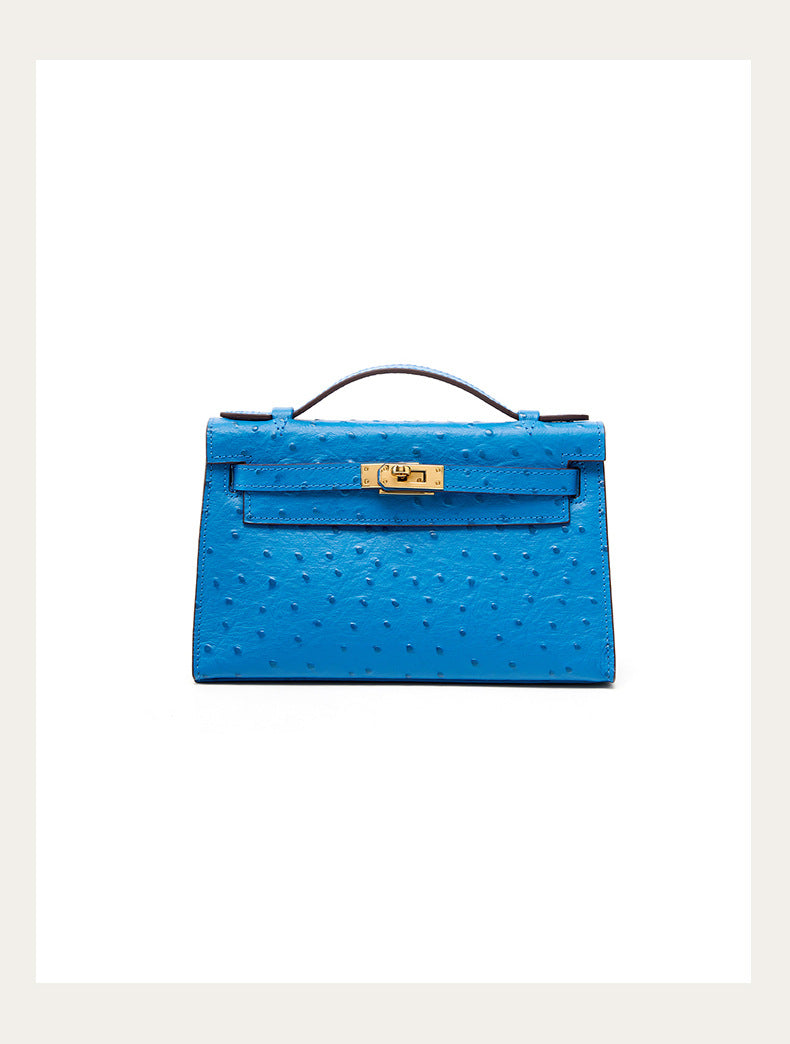 BD Verona Ostrich Effect Genuine Leather Bag
